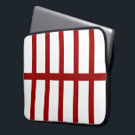 5 Bisected Red Lines Laptop Sleeve<br><div class="desc">This bold geometric pattern, inspired by a railroad map symbol, features five vertical red lines split in half by a horizontal red line down the centre. The red on white pattern has a strong spartan look. The white is transparent, so you can change it if you like. Just click the...</div>