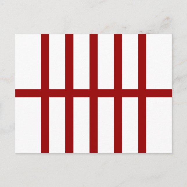 5 Bisected Red Stripes Postcard (Front)