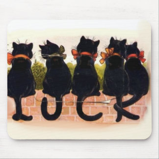 5 Black Cats Vintage Mouse Pad