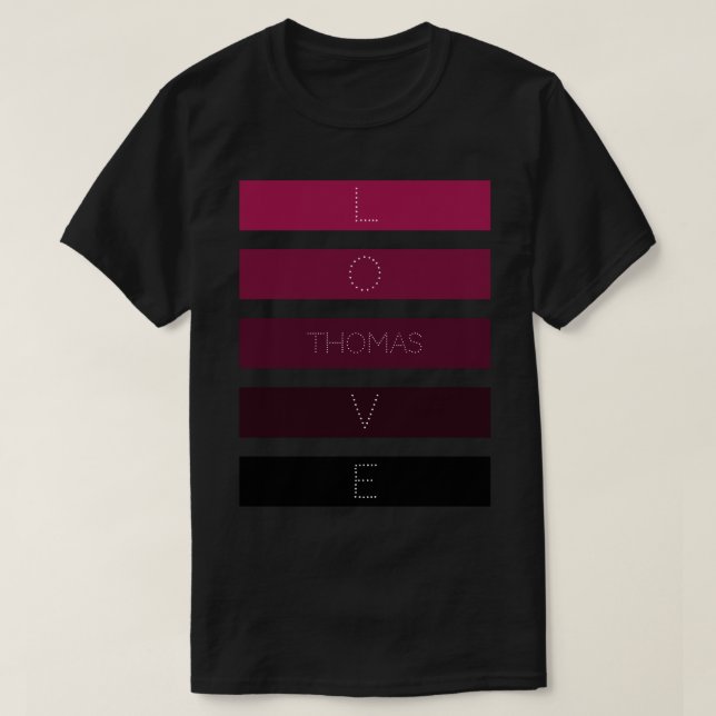 5 Black Purple Gradient Stripes Personalized Name T-Shirt (Design Front)