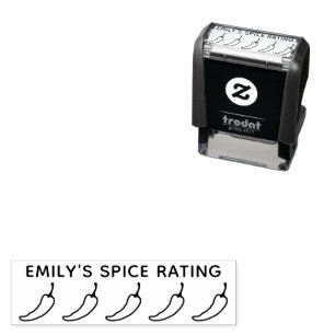 5 Chili Pepper Spice Rating Book  Self-inking Stamp