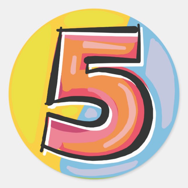 5 CLASSIC ROUND STICKER (Front)