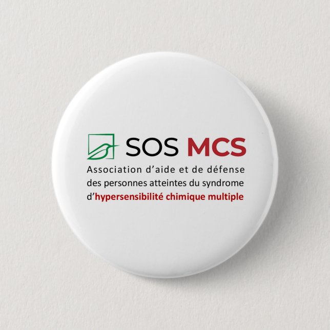 5 Cm Rond Logo SOS MCS + Text 2 Inch Round Button (Front)