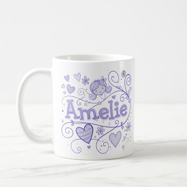 5 Color Amelie 1 - Doodle Coffee Mug (Left)