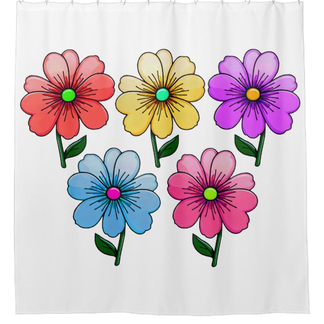 5 Colour Flowers Design  (Front)