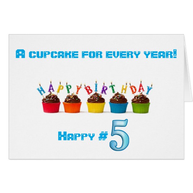 5 CUPCAKES POUR VOTRE *****5E ANNIVERSAIRE**** S'A (Devant horizontal)