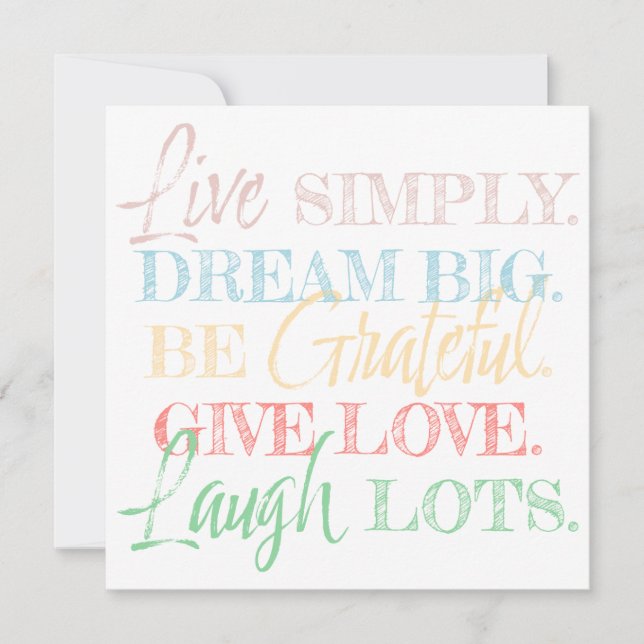 5 Daily Reminders: Inspirational Quote Card (Front)