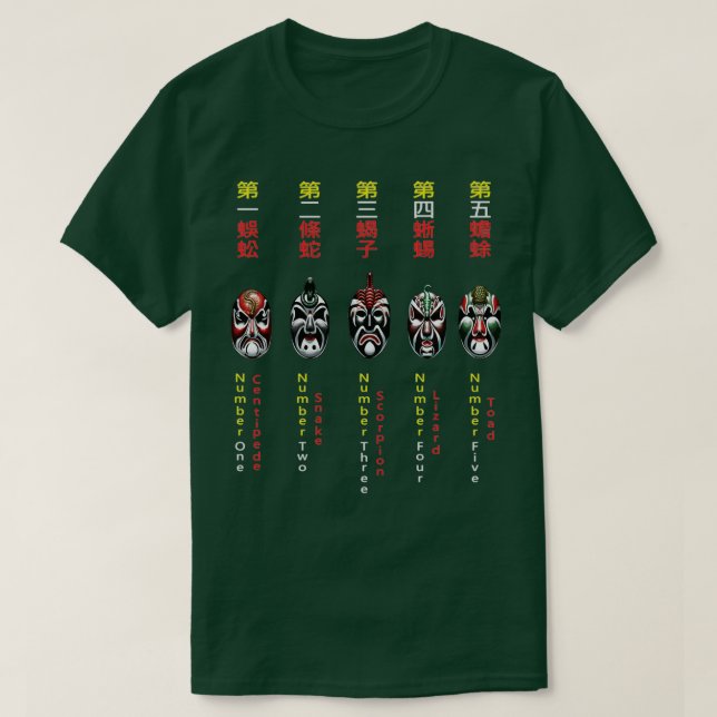 5 Deadly Venoms T-Shirt (Design Front)