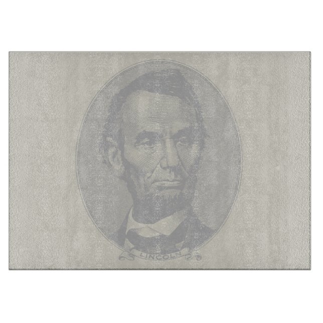 $5 Dollar Money  of President Abraham Lincoln  Cutting Board (Front)