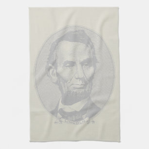 $5 Dollar Money  of President Abraham Lincoln  Kitchen Towel