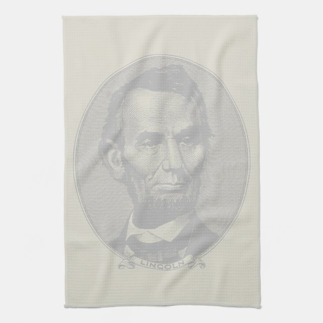 $5 Dollar Money  of President Abraham Lincoln  Kitchen Towel (Vertical)