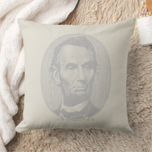 $5 Dollar Money  of President Abraham Lincoln  Throw Pillow