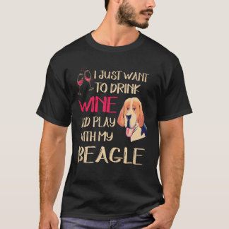 5 Drink Wine And Play With My Beagle T-Shirt