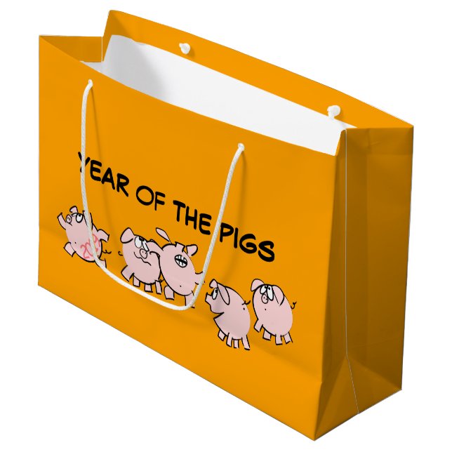 5 Drôle Cartoon Comics Cochon Année 2019 L Sac Cad (Devant Angle)