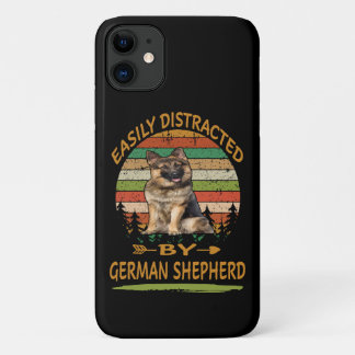 5 Easily Distracted By German Shepherd Vintage iPhone 11 Case