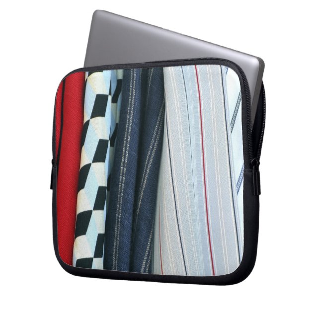 5 Fabrics With Geometric Patterns Laptop Sleeve (Front Left)