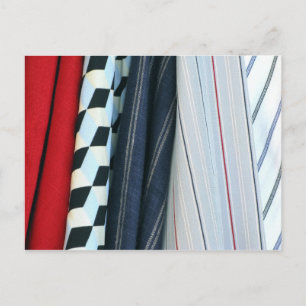 5 Fabrics With Geometric Patterns Postcard