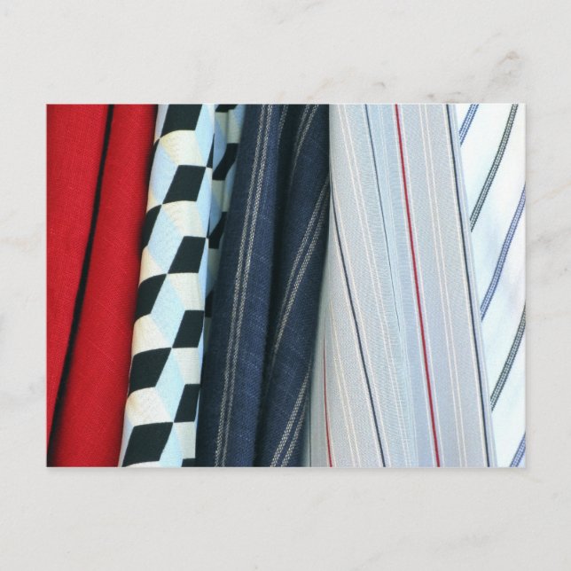 5 Fabrics With Geometric Patterns Postcard (Front)