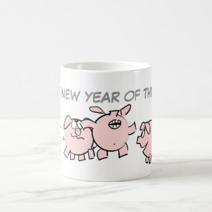 5 Funny Cartoon Illustration Pig Year 2019 W Mug