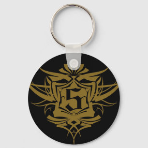 5 gold Gothic Keychain