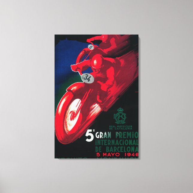 5 Gran Premio Internat'l Motorcycle Poster Canvas Print (Front)