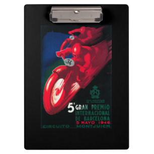 5 Gran Premio Internat'l Motorcycle Poster Clipboard