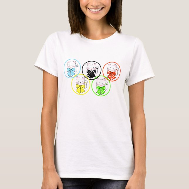 5 happiness cats T-Shirt (Front)