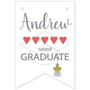 5 Heart Rated Graduate Bunting Flags