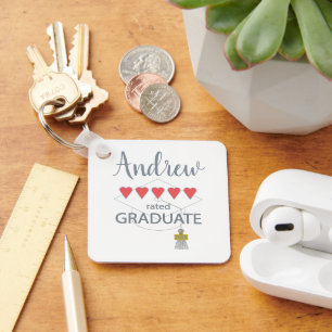 5 Heart Rated Graduate Keychain
