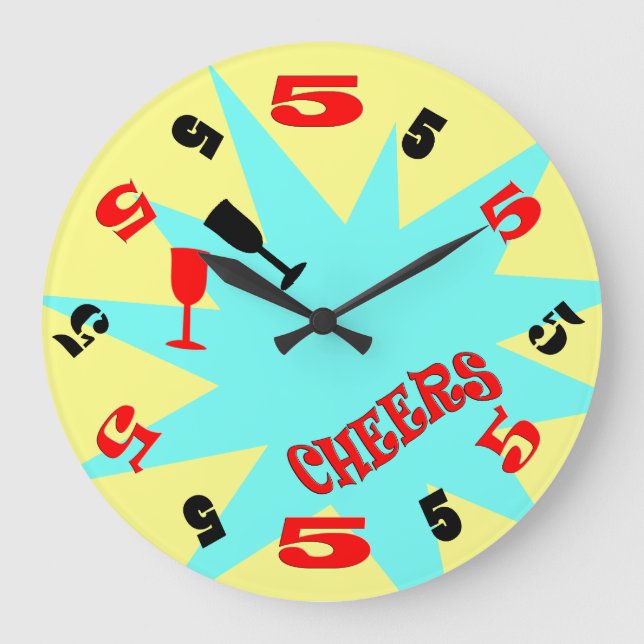5 Horloge à l'horloge Horloge murale (bleu et jaun (Recto)