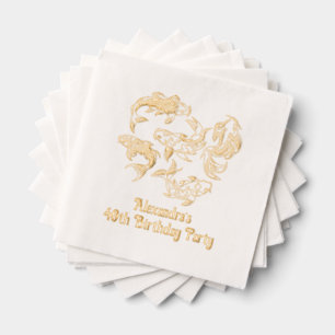 5 Koi Fish Karp #2 Any Age Birthday Foil Napkins