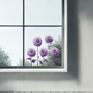 5 Lavender Dahlia Stickers 