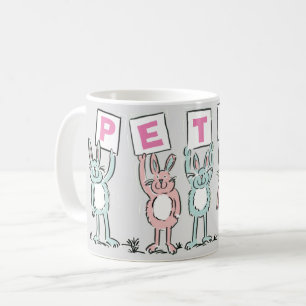 5 Letter Name With Fun Rabbits Coffee Mug