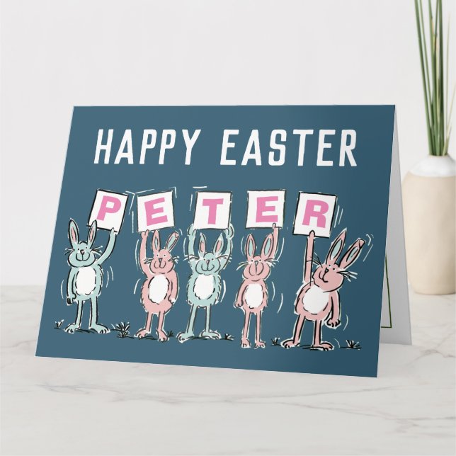 5 Lettre Nom Bonne Carte de Pâques (Devant)