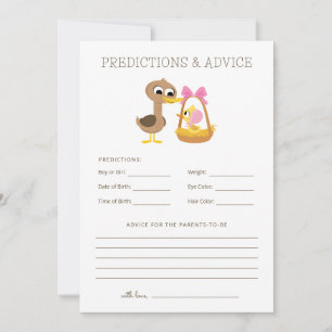 5 Little Ducks   Predictions & Advice Baby Shower Invitation