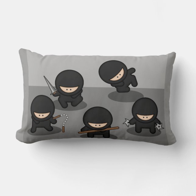 5 Little ninjas Lumbar Pillow (Front)