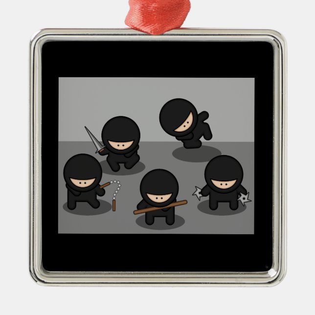 5 Little ninjas Metal Ornament (Front)