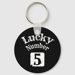 5 - Lucky Number 5 Luck Keychain