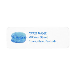 5 Macarons blue Return Address Label