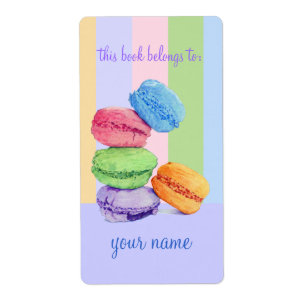 5 Macarons Bookplate Label