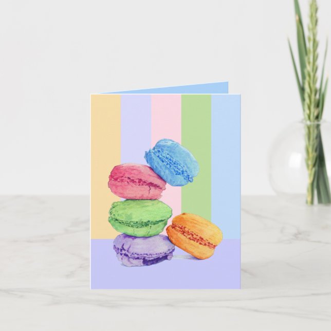5 Macarons stripes Card (Front)