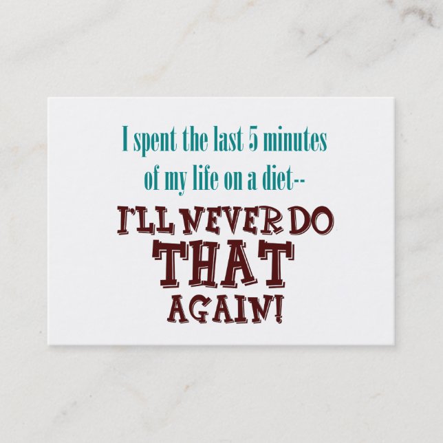 5 Minute Diet Profile or Business Cards (Front)