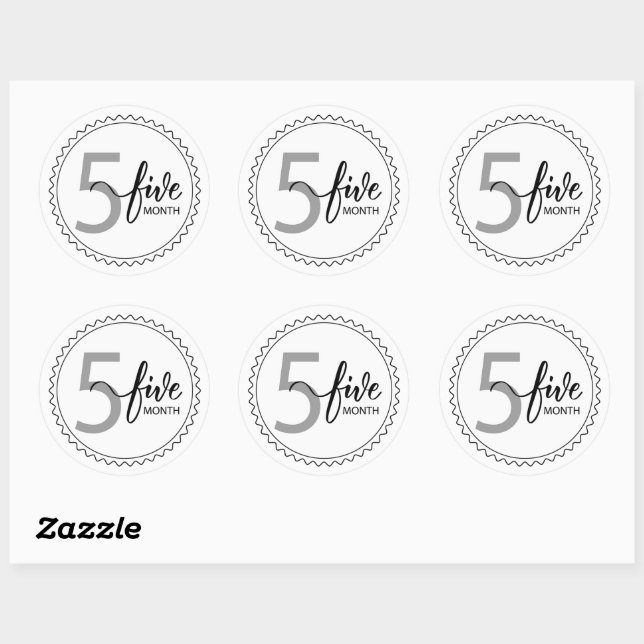 5 Month Milestone  Classic Round Sticker (Sheet)