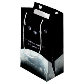 5 Moon Phase Earth in Space Small Gift Bag