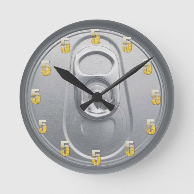 5 O'Clock Beer Round Clock (Front)