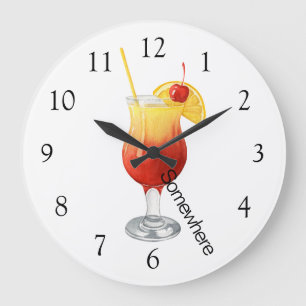 5 O'Clock Somewhere Daiquiri Large Clock