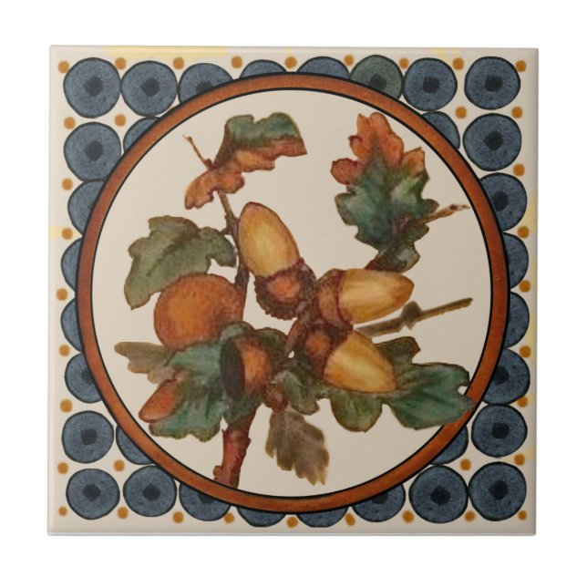 #5 of 5 Repro 1890s Doulton Lambeth Hand painted Tile (Front)