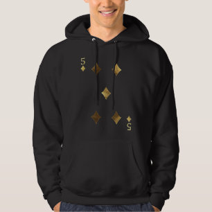5 of Diamonds Poker Card Playing Card Blackjack Ca Hoodie