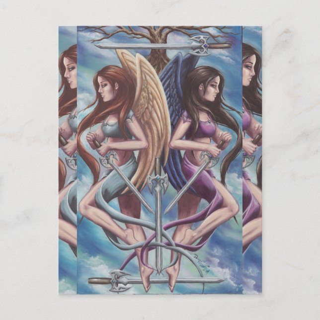 5 of Swords Postcard Tarot Postcard (Front)