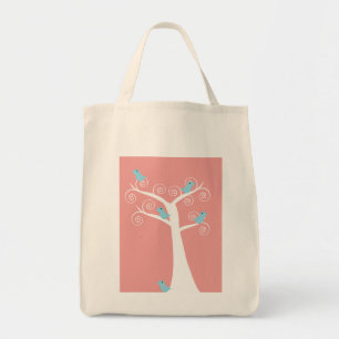 5 Oiseaux bleus dans un sac d'arbre